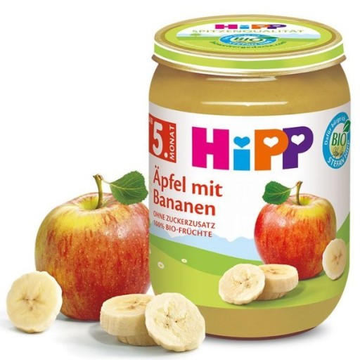 HIPP BIO 100% Ovocie Jablko Banán 190g 5m