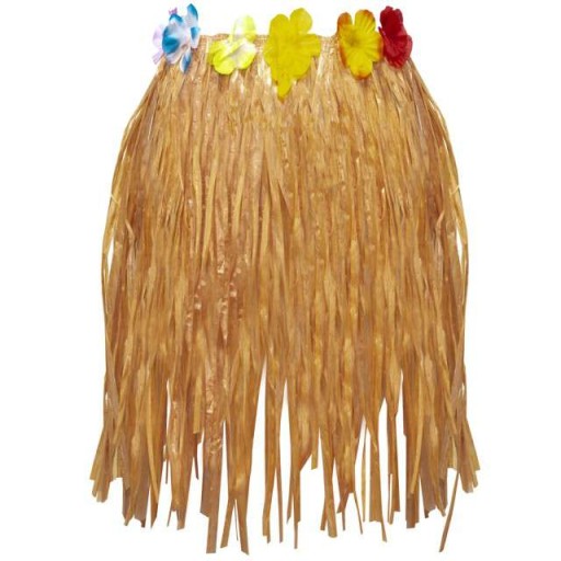 HAWAJSKÁ SUKŇA S KVETMI HAWAII 40 CM BÉŽOVÁ