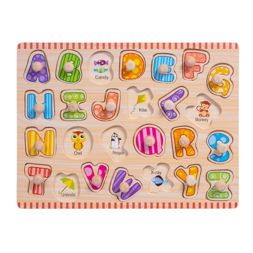 DREVENÉ PUZZZLE S RÚČKAMI PÍSMENA 2+