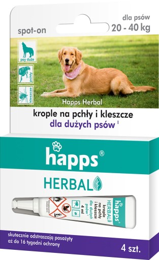 Happs kvapky proti blchám a kliešťom pre veľkých psov