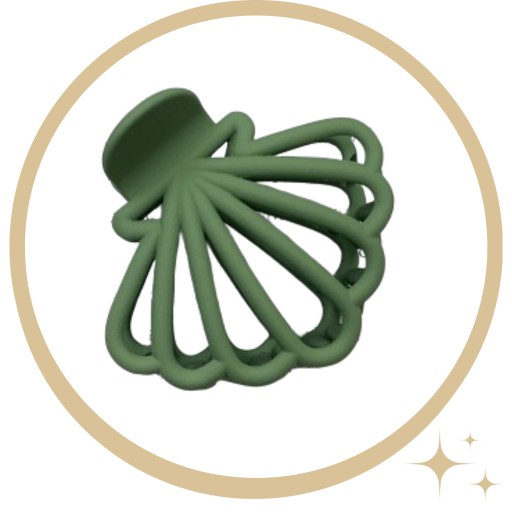 Sponka do vlasov SHELL, zelená vlásenka, 7 CM, VEĽKÁ SHELL matná spona do vlasov