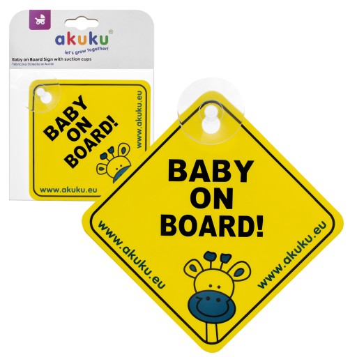 AKUKU VÝSTRAŽNÝ PRÍvesok na okno do auta Baby On Board prísavka