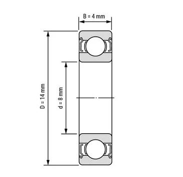 Ložisko MR 148 2RS / 8x14x4 mm