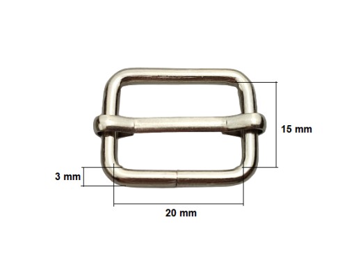 Regulátor rámu 20 / 15 / 3 mm 10 kusov strieborný