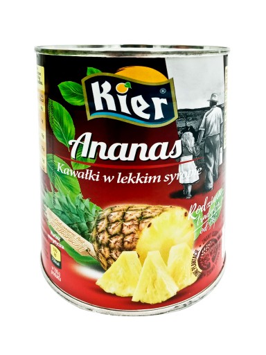 KÚSKY ananásu v sirupe LIGHT 565g SRDCE plechovka