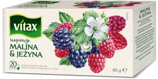Vitax ovocný čaj malina a černice 20ksx2g
