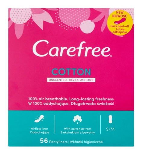 Carefree Neparfumované hygienické vložky 56 kusov