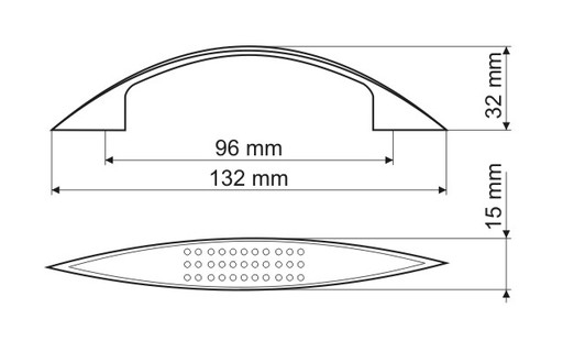 Nábytková úchytka GAMET UN88, saténový nikel, 96mm