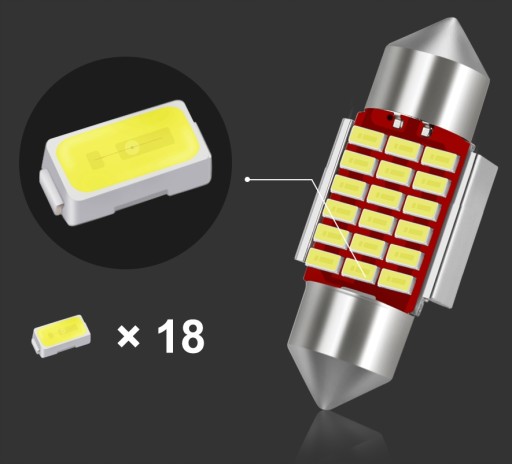 XSTORM LED ŽIAROVKA 31MM TUBE C3W C5W 18SMD CANBUS VÝKONNÝ
