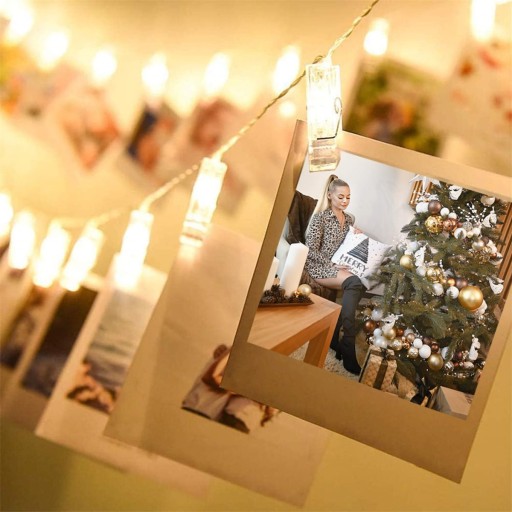 KLIPY NA FOTOLAMPY 10 LED DEKORATÍVNYCH FOTOKLIPOV S KLIPOM