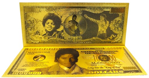 MICHAEL JACKSON Krásna kolekcia pozlátených bankoviek