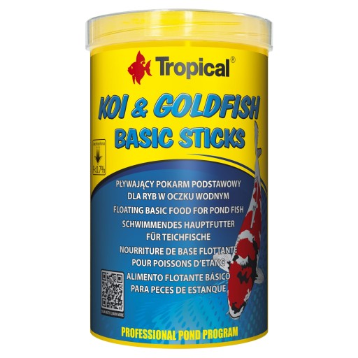 Tropical Koi & Goldfish Basic Sticks Základné krmivo pre kaprovité ryby 1L