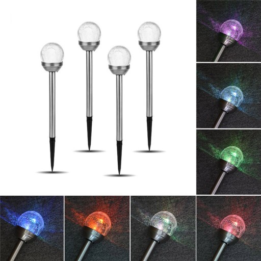 Záhradné svietidlo SOLAR BALL sklo 8cm LED COLD + RGB