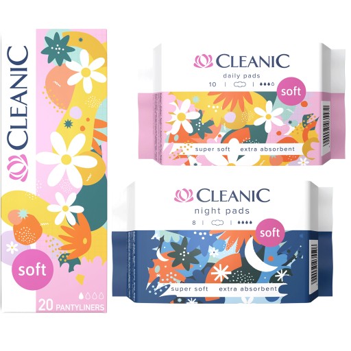 CLEANIC SOFT NIGHT & DAY Súprava dámskych hygienických vložiek + vložiek