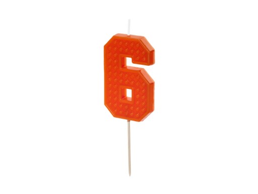 Narodeninová sviečka číslo 6 - červená