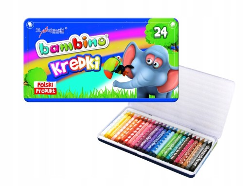 Bambino voskovky, 24 farieb, v kovovej krabičke