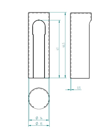 Krytka kovového pántu 14 mm čierna