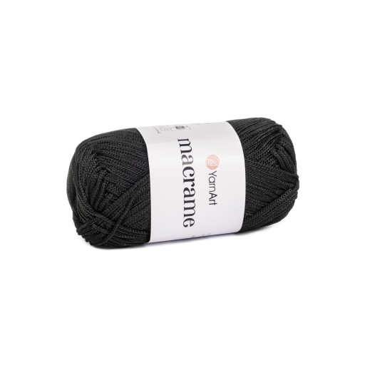 90g YarnArt Macrame polyesterová šnúra, čierna 148