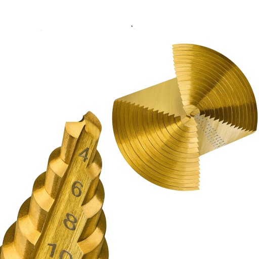 KROKOVÉ KUŽEĽOVÉ VRTÁKY PRE KOV DREVO PLASTOVÉ PLÁCHY SÚPRAVA 4-32 MM