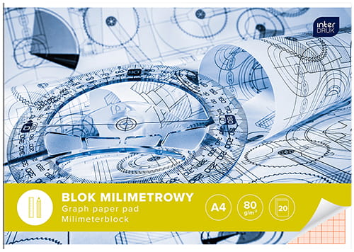 A4 milimetrový papier 20 listov Interprint BLMIa4