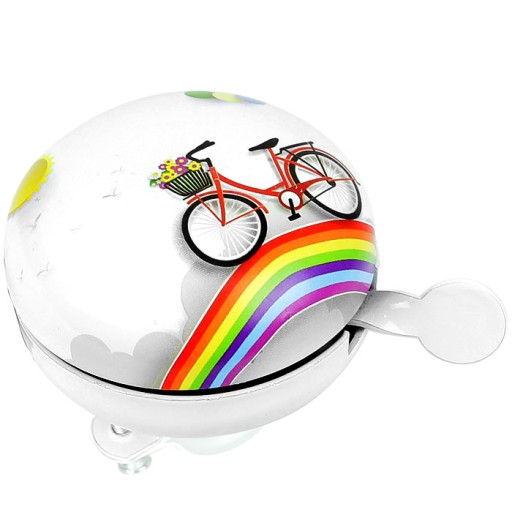 Cyklistický zvonček na biely bicykel s bicyklom 65mm