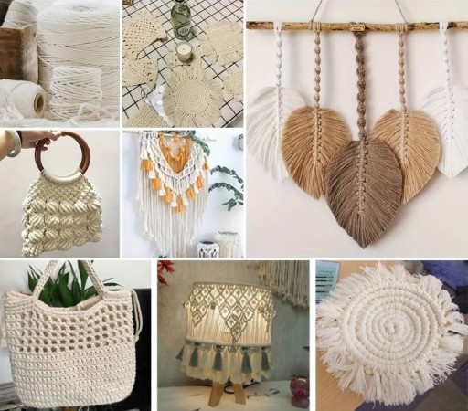 BAVLNA BAVLNA RAD NA REZANÉ MÄSO, BALENIE BIELY MACRAME 180m