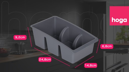 KUCHYŇSKÝ ORGANIZÁTOR NÁDOBA NA KORENIE PRIESTORY NA BYLINKY 25x15CM C SIVÁ