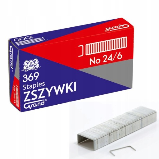 24/6 sponky GRAND do kancelárskej zošívačky na papier, 1000 ks, pozink.