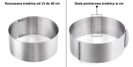 Nastaviteľný tortový okraj, okrúhly, 16 - 30 cm