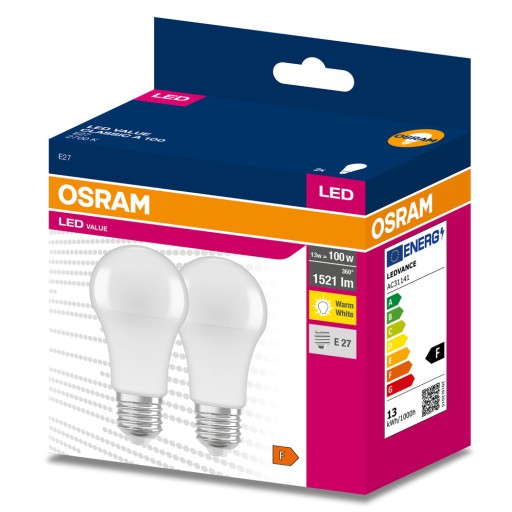 SET 2x E27 LED žiarovka 13W 2700K 1521lm OSRAM