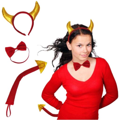 DEVIL diabol DEVIL tail HORN set čelenka
