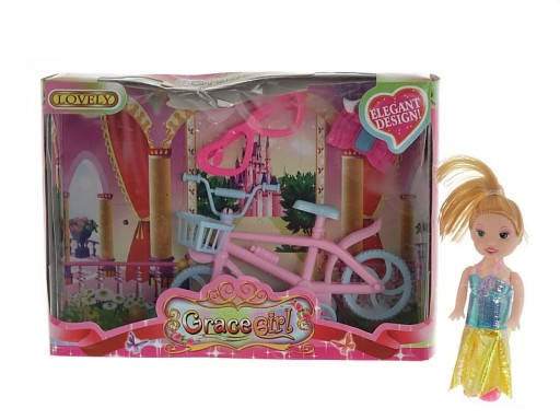 Mini bábika + bicykel 7750