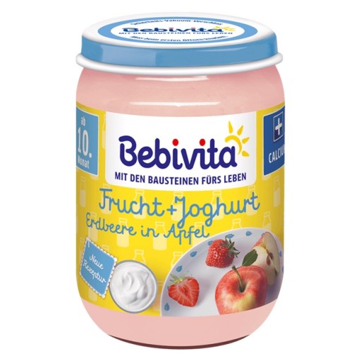 BEBIVITA JOGURT JAHODOVÉ JABLKO 10m 190g JOGURTOVÝ DEZERT