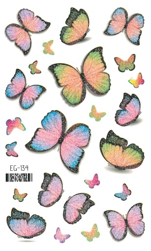 Umývateľné tetovanie pre deti GLITTER BUTTERFLIES EG134