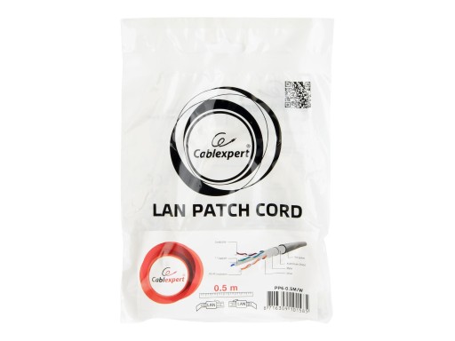 GEMBIRD prepojovací kábel RJ45 cat 6 FTP 0,25m biely
