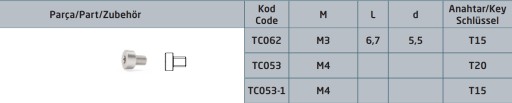 SKRUTKA M3x6,7 TC062 TEKNIK