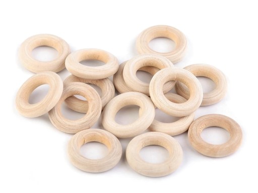 Surový drevený kruh pre makramé, 24mm, 10 ks