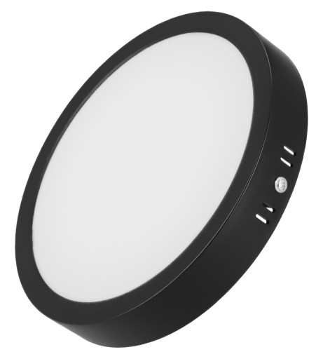 LED stropný panel, povrchová montáž, okrúhly, čierny, 24 W, nebliká, CCD lampa