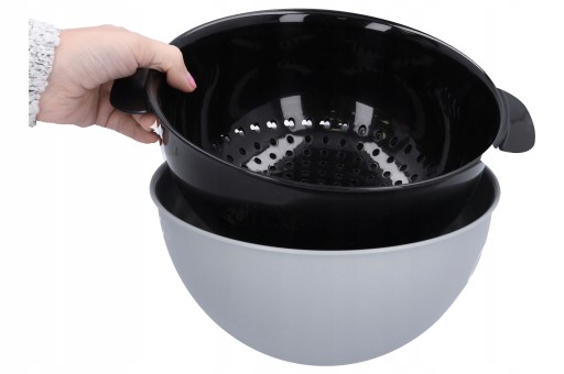 COLANDER Miska COLANDER so sitkom a pokrievkou sada 2v1 sivá priemer 23 cm
