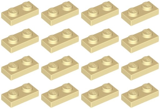 LEGO PLATE 3023 1x2 piesok NOVINKA (6g) == 16 ks.
