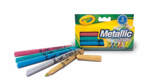 CRAYOLA METALICKÉ ZNAČOVAČE 5 FAREB 5052 NETOXICKÁ KREATÍVNA SADA ŠKOL.