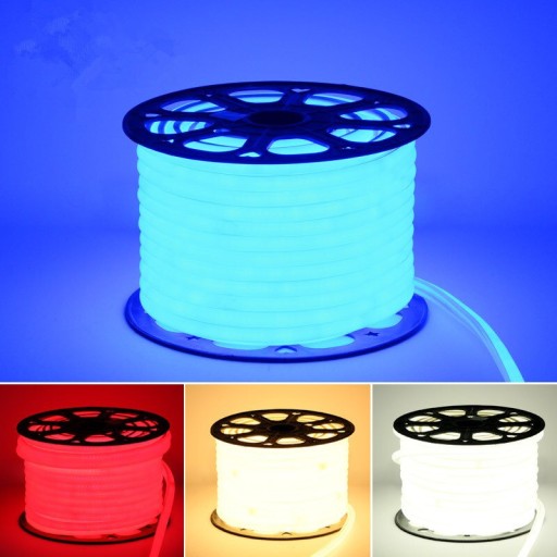 NEON flex LED pás IP68 230V 8x16 8W červený 1m