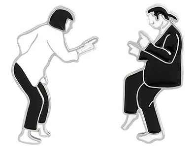 PIN METAL BODGE PULP FICTION VINCENT VEGA MIA WALLACE DANCE 2 ks