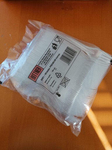 PLASTOVÉ VIDLICE, TRANSPARENT PREMIUM, 100 KS.