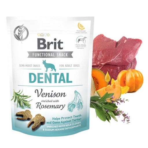 BRIT CARE FUNCTIONAL dentálna maškrta Venison Rosemary 150g