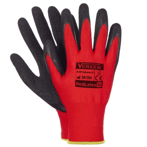 Záhradnícke pracovné rukavice Ochranné rukavice RED LATEX Veľkosť 9 Verken