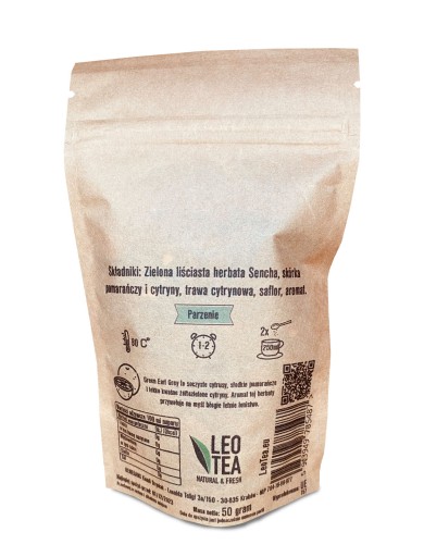 Dobrý zelený čaj EARL GREY, chutný bergamot