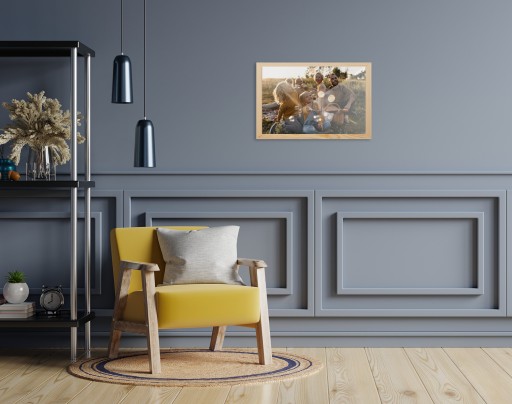Borovicový rám sa hodí na fotorámik s diamantovou maľbou Mosaic 30x40