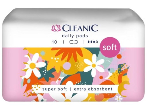 CLEANIC Mäkké hygienické vložky - na deň, 1 balenie - 10 ks
