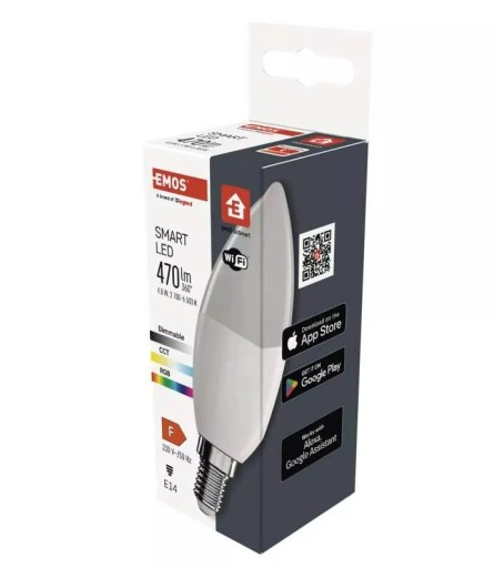EMOS ZQW322R GoSmart LED sviečková žiarovka/E14/4,8W